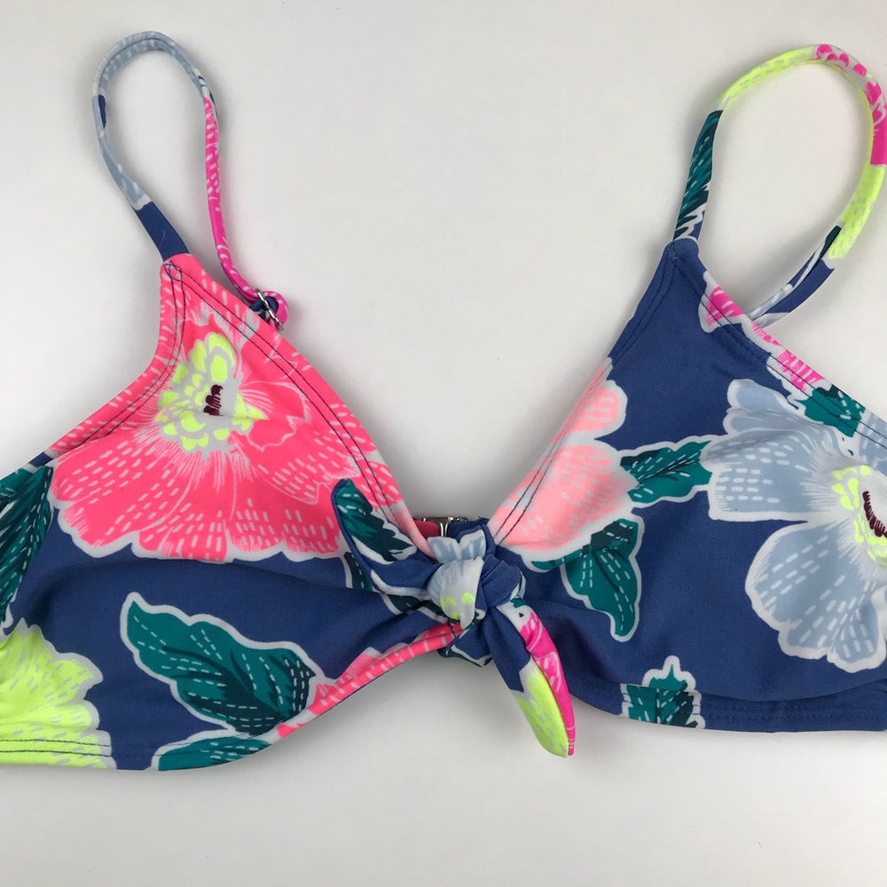 Women’s Blue Floral Swim Bikini Top, NWT, Small - Picture 4 of 7